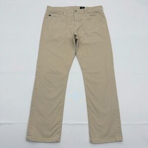 AG Jeans The Everett Slim Straight Pants Mens 34x28 Tan 5-Pocket Stretch Casual